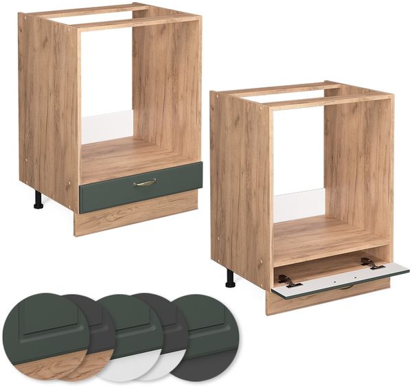 Herdumbauschrank Fame-Line Grün-Gold Landhaus 60 cm ohne Arbeitsplatte Vicco Bild 5