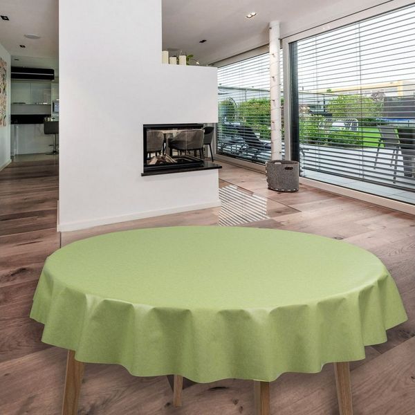 laro Tischdecke Wachstuch-Tischdecken Uni Grün Rund 140cm