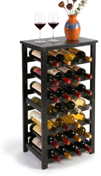 Relaxdays Weinregal Walnussholz 24 Flaschen
