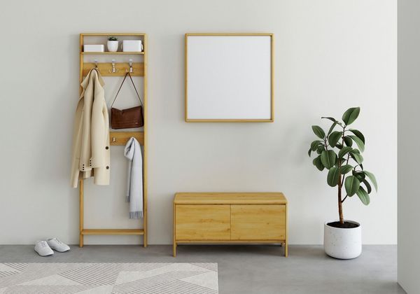 OTTO home Garderoben-Set Luven, (Set, 3-St), aus Massivholz, FSC®, bestehend aus Spiegel, Paneel und Kommode