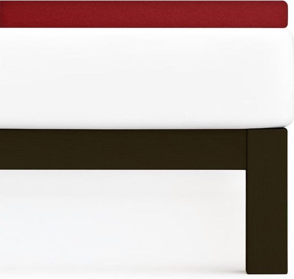 Traumschlaf Flausch Frottee Topper Spannbettlaken|90x190 cm - 100x200 cm| karmin