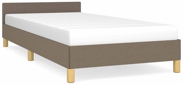 Einzelbettgestell Design für Erwachsene mit Kopfteil ohne Matratze Taupe 90x200 cm Stoff d3105e
