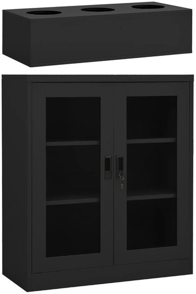 vidaXL Büroschrank mit Pflanzkasten Anthrazit 90x40x128 cm Stahl 3095263