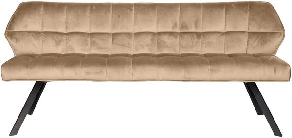 Esszimmerbank Spinras Samt, modern mit Lehne, Champagner, komfortabel gepolstert, 180 cm