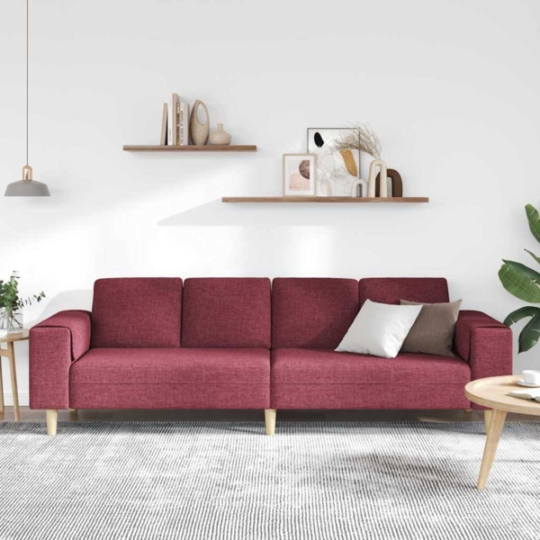 vidaXL Sofa Set, Stoff weinrot