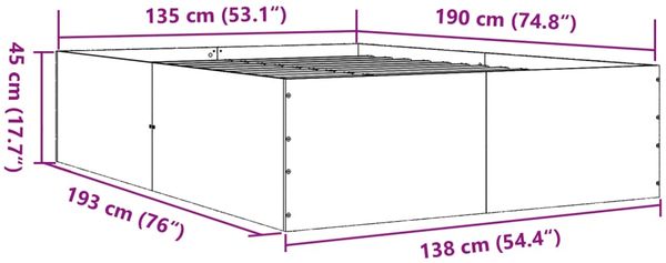 vidaXL Bettgestell Weiß 135x190 cm Holzwerkstoff 3280944 Bild 10