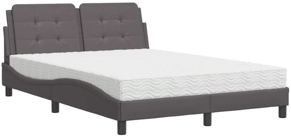 Einzelbettgestell Design für Erwachsene ohne Matratze Grau 120x200 cm Kunstleder d4844e