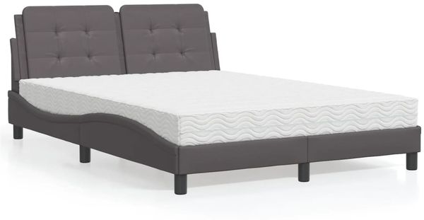 Einzelbettgestell Design für Erwachsene ohne Matratze Grau 120x200 cm Kunstleder d4844e Bild 2