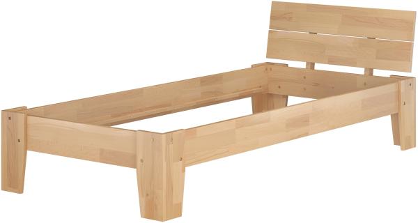 Erst-Holz Einzelbett Buchebett geölt Massivholz Futonbett 100x200 V-60. 82-10 Federleisten