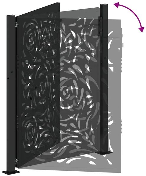 vidaXL Gartentor Schwarz 100x125 cm Stahl Flammendesign 4100990 Bild 7
