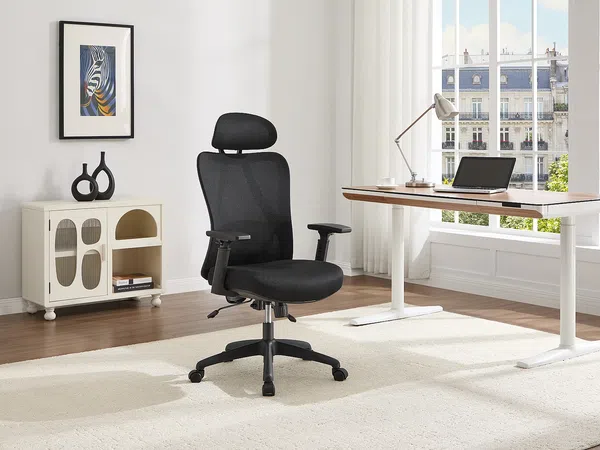 Vente-unique - SORLITA Office chair Stoff Schwarz - B 67 cm x H 121 cm113 cm x L 63 cm