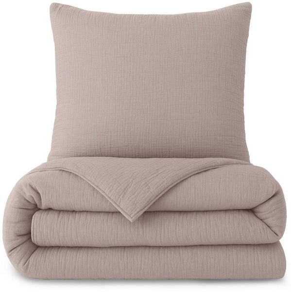 Laynenburg Bettwäsche Musselin aus 100% Baumwolle in 135x200 oder 155x220 cm, atmungsaktiv & bügelfrei – 2 lagig mit Reißverschluss & Haltebändern