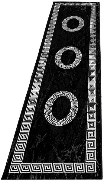 Kurzflor Teppich Pago Läufer - 80x300 cm - Schwarz