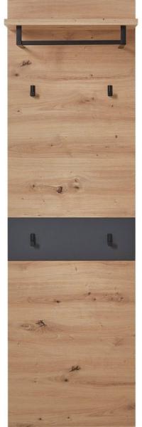 Garderobenpaneel MEMPHIS 50 cm mit Hutablage Artisan Eiche und Graphit