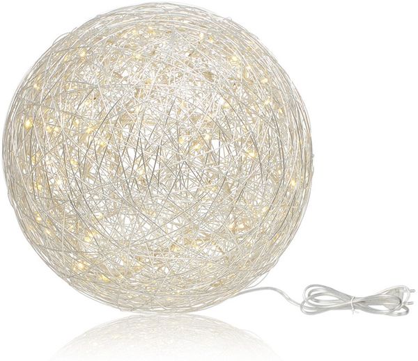 s.luce Mesh LED-Drahtkugel Innen & Außen Warmweiß Aluminium Ø 50cm