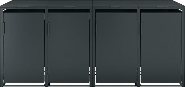 STEELSØN 'Thoria' Mülltonnenbox 4er je 240 Liter, anthrazit, Mülltonnenverkleidung aus Stahl, wetterfest, 116x80x268 cm, Müllbox für 4 Tonnen Bild 8
