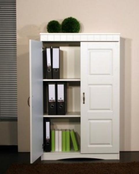 Aktenschrank im Landhausstil, in weiß
