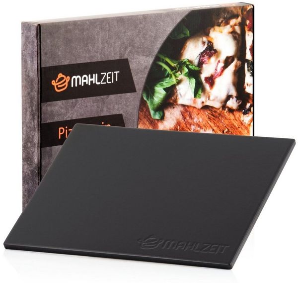 Mahlzeit Pizzastein Mahlzeit Pizzastein eckig 38 x 30 cm, Steinplatte für Pizza und mehr, Cordierit