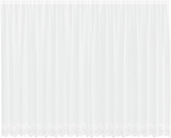 vidaXL Spitzenvorhang mit Vorhängen Floral Weiß 220 x 500 cm Polyester 4107807