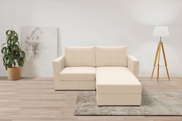 DOMO collection 2-Sitzer 800015, als Sitzmöbel oder Schlafgelegenheit nutzbar, Schlafsofa, Sitzfläche mit Federkern, inkl. 2 Rückenkissen