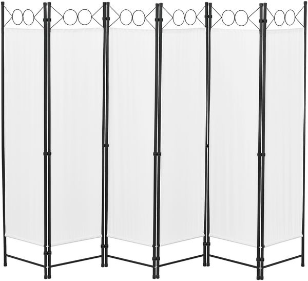 Raumteiler Saragossa 6-teilig 240x171 cm Weiß en. casa