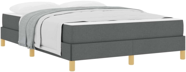 vidaXL Boxspringbett mit Matratze Dunkelgrau 160 x 200 cm Stoff 3398578