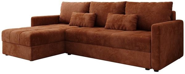 Luxusbetten24 Schlafsofa Designer Sofa Roma in Cord, mit Stauraum und Schlaffunktion