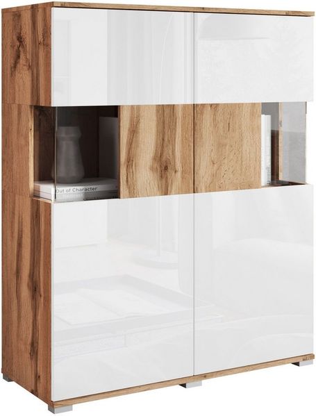 INOSIGN Highboard Kenia, Modernes Highboard mit Glastüren, Breite 100 cm
