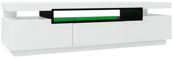 Odikalo TV-Schrank TV-Ständer TV-Board Eleganter Inklusive 3 Schubladen 160x39x42cm Weiß