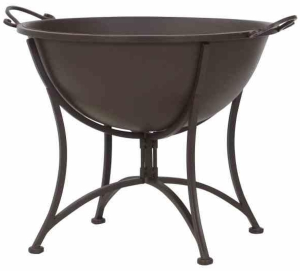 Feuerschale Antik, Metall pulverbeschichtet, rostbraun mit klappbarem Fuß, 64,5 x 53,5 x 48,5 cm