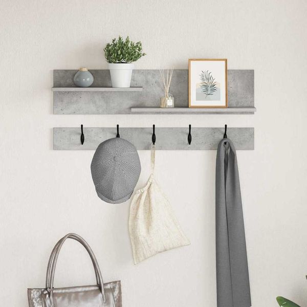 vidaXL Wandmontierter nachttisch mit Regal Beton Grau 90 x 15 x 36 cm 874422