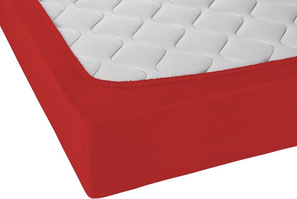 Castell Jersey-Stretch-Spannbetttuch 0077113, rot, 1x 70x140 cm