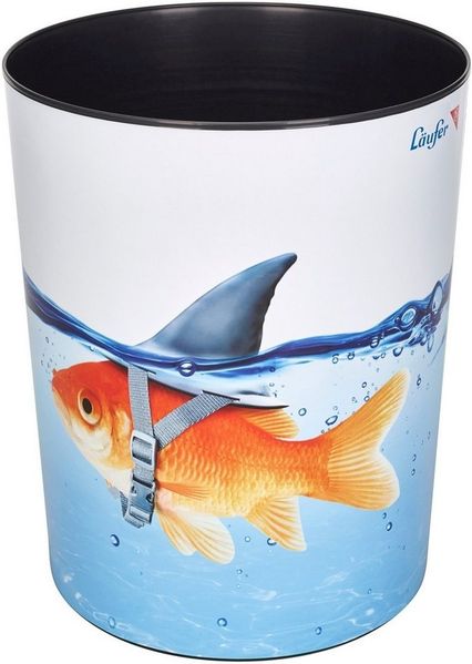 Läufer Papierkorb Motivposter 13 Liter Goldhai