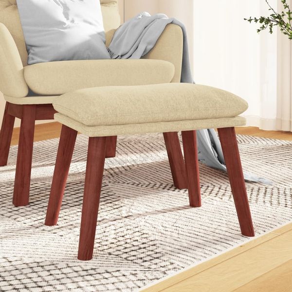 vidaXL Fußhocker Creme 45 x 29,5 x 39 cm Stoff [341459]