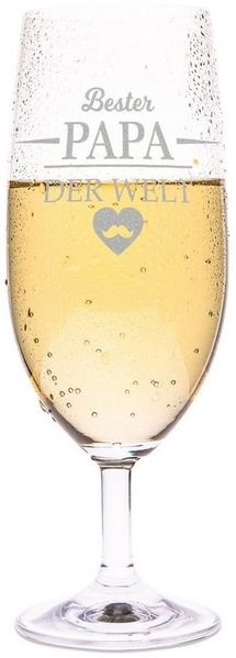 GRAVURZEILE Bierglas mit Gravur - Bester Papa der Welt - Geschenk für Eltern, Glas