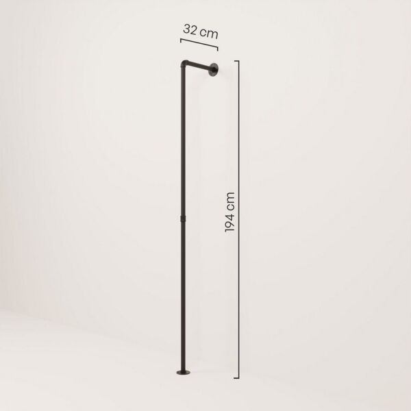 pamo. design Garderobenständer Kleiderstange FRED Kleiderständer zur Wandmontage, (Set, 1), Aus schwarz pulverbeschichteten Wasserrohren, industrial Design
