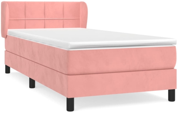 vidaXL Boxspringbett mit Matratze Rosa 80x200 cm Samt 3127462