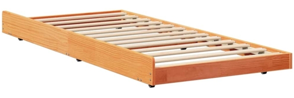 vidaXL Bettgestell Braun 90 x 200 cm Massivholz Kiefer 873423 Bild 1