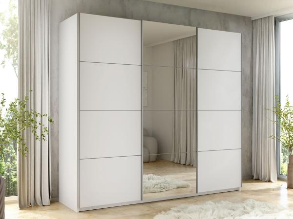 Kleiderschrank Atalio 250 mit 3 Schiebetüren (Farbe: Weiß)