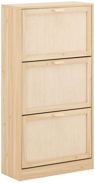 SoBuy FSR159-N Schuhschrank, MDF, Papierfurnier, Holzfarben, 24 x 118,01 x 59,99 cm