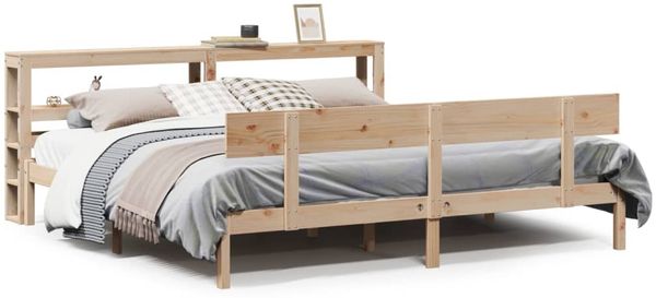 Doppelbett, Betten für Erwachsene, Massivholzbett ohne Matratze 200x200 cm Kiefer de3301