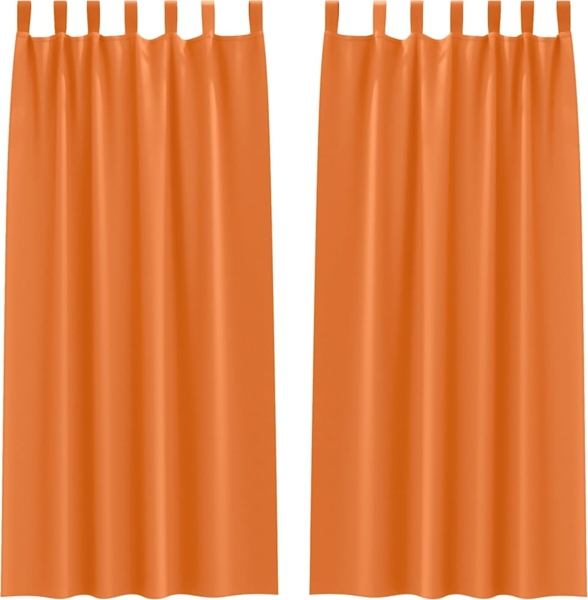 vidaXL Verdunkelungs-Vorhänge mit Ringen 2 pcs Helles Orange 4107621