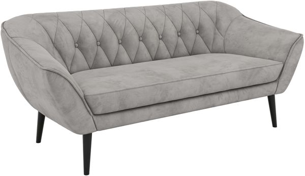 Sofa, Wohnzimmersofa PIRS 3, Skandinavisches Sofa 3-Sitzer, Sofa mit Wellenfederung, schwarze Füße, Breite 180 cm Hoher Sitzkomfort - Hellgrau Velvet Bild 8