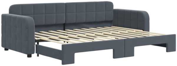 vidaXL Tagesbett Ausziehbar Dunkelgrau 80x200 cm Samt 3196923