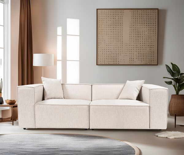 2-Sitzer-Sofa, 'Lora', 65 x 108 x 220, Hellbraun