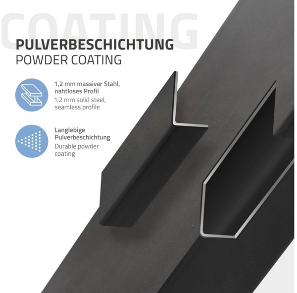 ML-DESIGN Tischbein 4er Set Tischkufen schräg Möbelfüße und Tischgestell aus Stahl I-Form, Bankkufen 30cm Dunkelgrau glänzend Möbelbeine 96° Neigung Bild 2