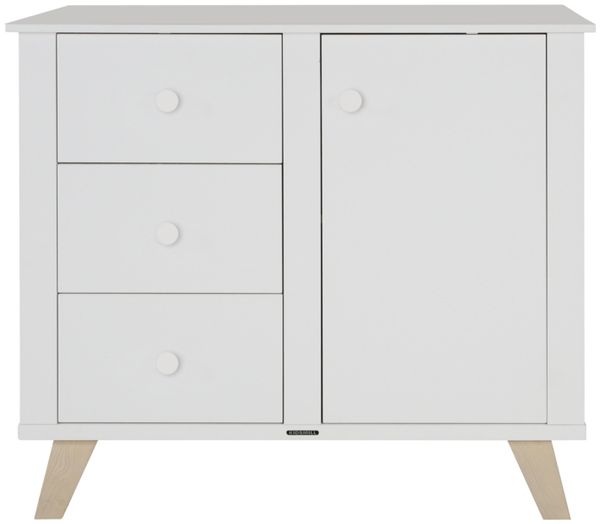 Kidsmill Lars Kommode Weiß / naturbelassen Holz na - Material: MDF - Babypark. de