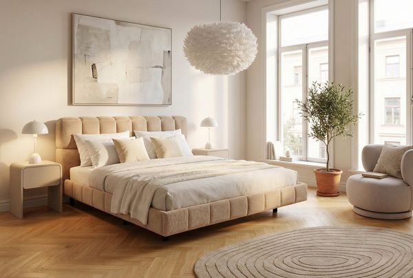 ATLANTIC home collection Polsterbett Neela in 180x200 cm, gepolstertes Kopfteil und Rahmen, Bezug aus hochwertigen Strukturstoff