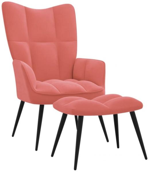 vidaXL Relaxsessel mit Hocker Rosa Samt [328088]