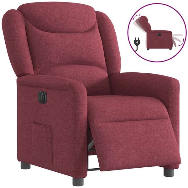 vidaXL Relaxsessel Elektrisch Weinrot Stoff 3303177
